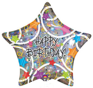 Happy Birthday - Star holographic