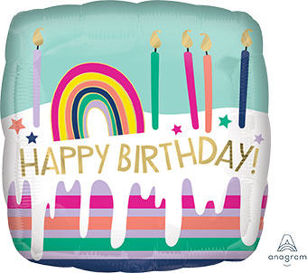 Happy Birthday - Frosted Striped Cake