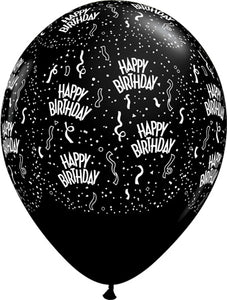 Happy birthday black- Latex balloon