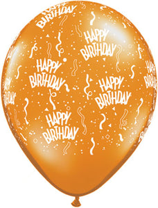 Happy birthday orange- Latex balloon