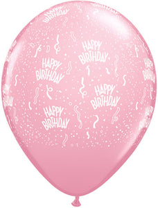 Happy birthday pink- Latex balloon