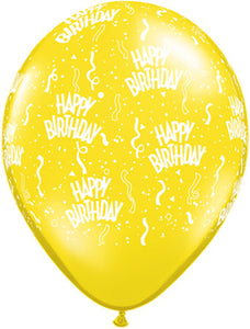 Happy birthday yellow- Latex balloon