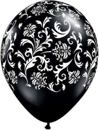 Damask onyx black - Latex balloon