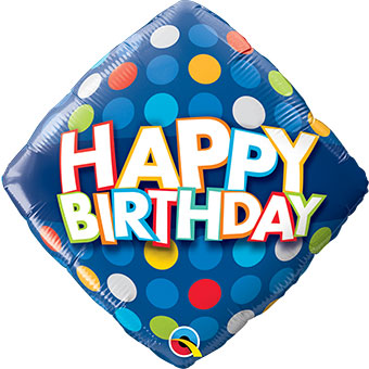 Happy Birthday - Blue Colorful Dots