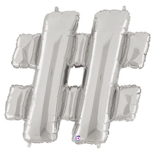 Hashtag - 40" Mylar silver