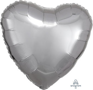 Metallic Silver Heart Shape