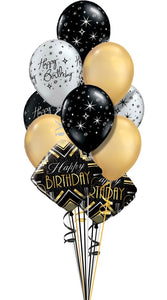 Gold Silver and Black Birthday Combo Bouquet