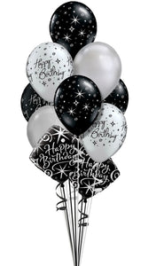 Silver and Black Birthday Combo Bouquet