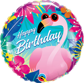 Happy Birthday - Tropical Flamingo
